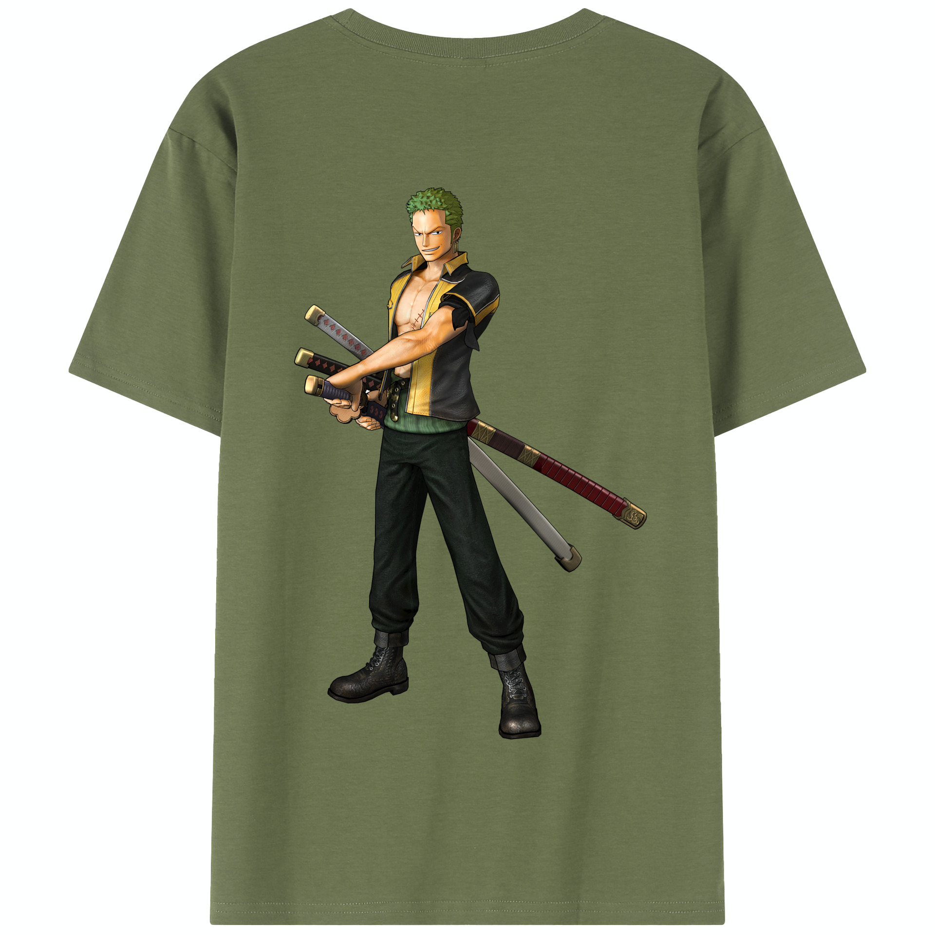 ワンピース ロロノア・ゾロ ONE PIECE Roronoa Zoro 綿100％半袖Tシャツ（背面プリント）